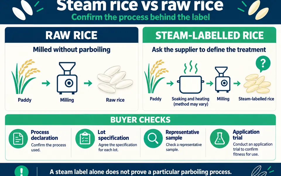Steam rice vs raw rice: processing terms buyers should understand
